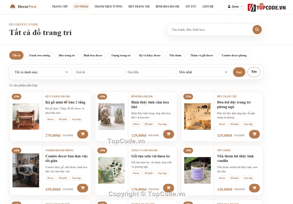 bán web,đồ án web,trang trí